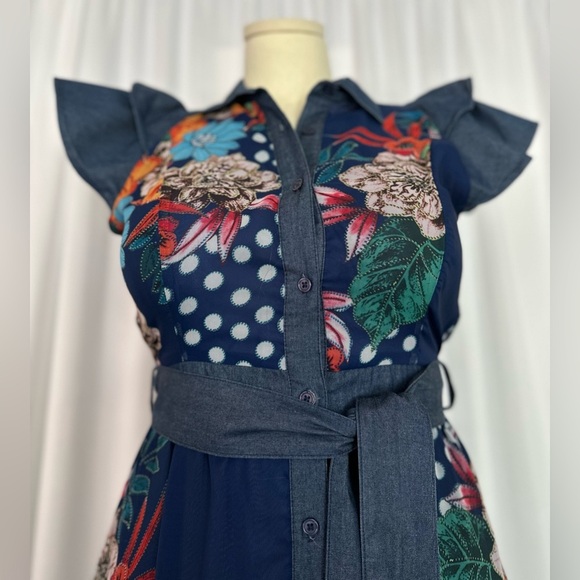 CQ by CQ Short Ruffle Sleeve Semi-Sheer Dress (655) - Picture 7 of 13